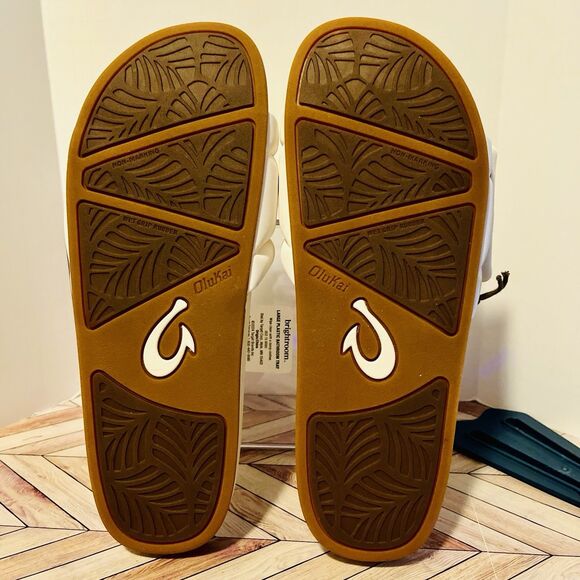 OluKai Sunbeam Slide Womens 8 Off White Comfort Sandal Beach Padded Arch Support - Picture 8 of 8